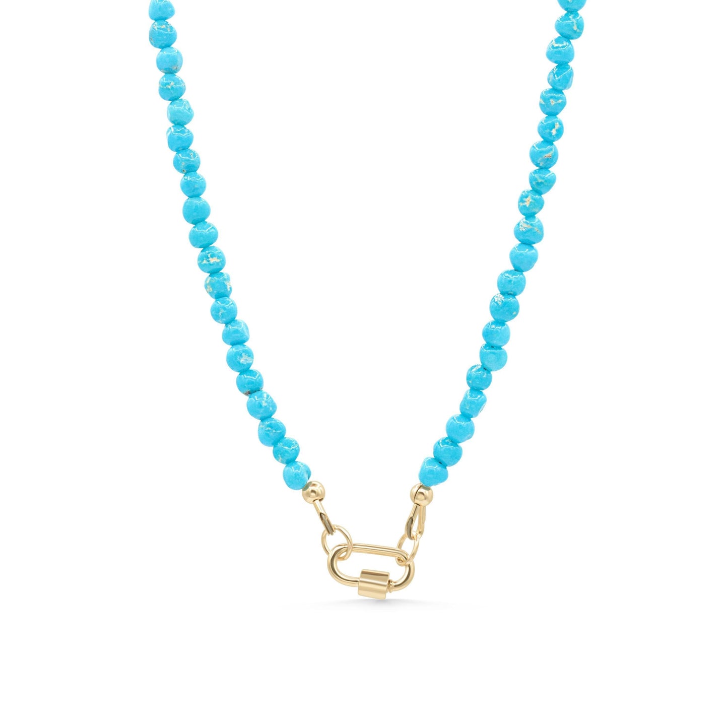 14K GOLD Sleeping Beauty, Turquoise nugget necklace, Arizona Beaded Turquoise Necklace [ENSM1510], Sleeping Beauty Turquoise Beaded Necklace