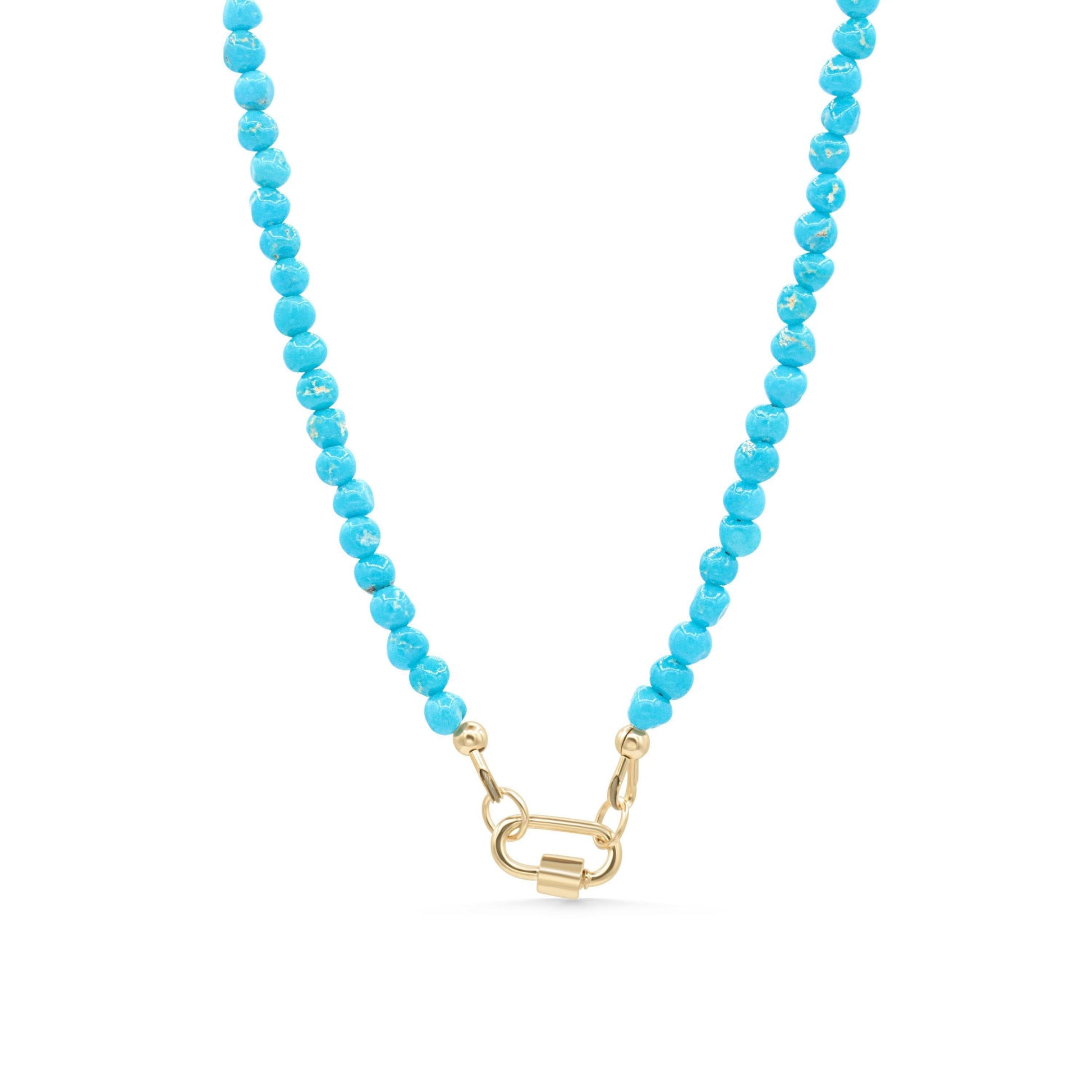 14K GOLD Sleeping Beauty, Turquoise nugget necklace, Arizona Beaded Turquoise Necklace [ENSM1510], Sleeping Beauty Turquoise Beaded Necklace