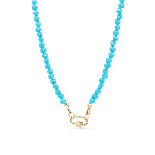 14K GOLD Sleeping Beauty, Turquoise nugget necklace, Arizona Beaded Turquoise Necklace [ENSM1510], Sleeping Beauty Turquoise Beaded Necklace