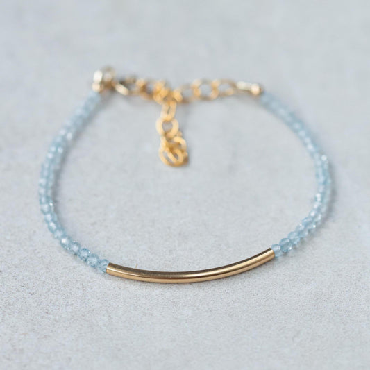 Blue Topaz Bracelet | dainty blue topaz gold | November birthstone bracelet [EBBP2067] | genuine blue topaz jewelry | blue topaz bracelet