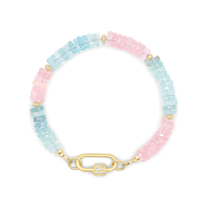Morganite Beryl Carabiner Bracelet