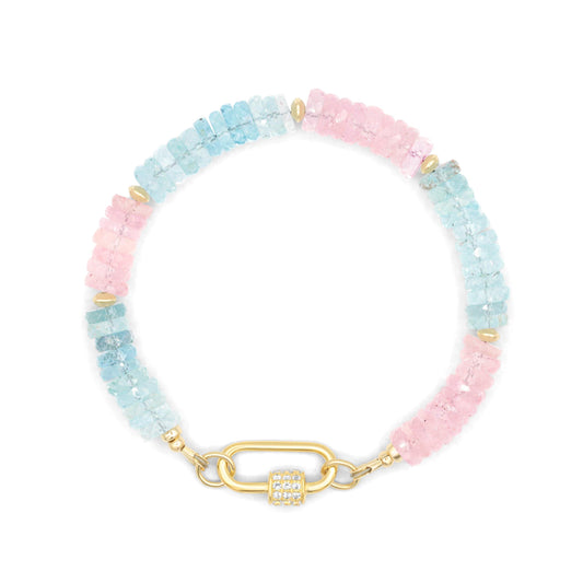 Morganite Beryl Carabiner Bracelet