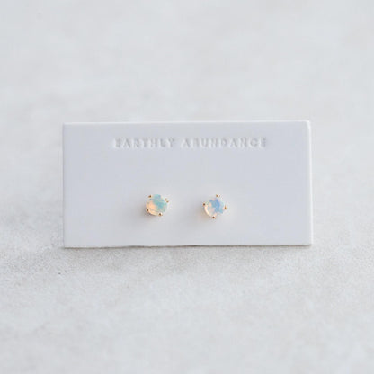Ethiopian opal studs - 14K