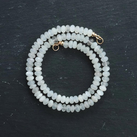 Solstice Muse Necklace - Moonstone, White Topaz