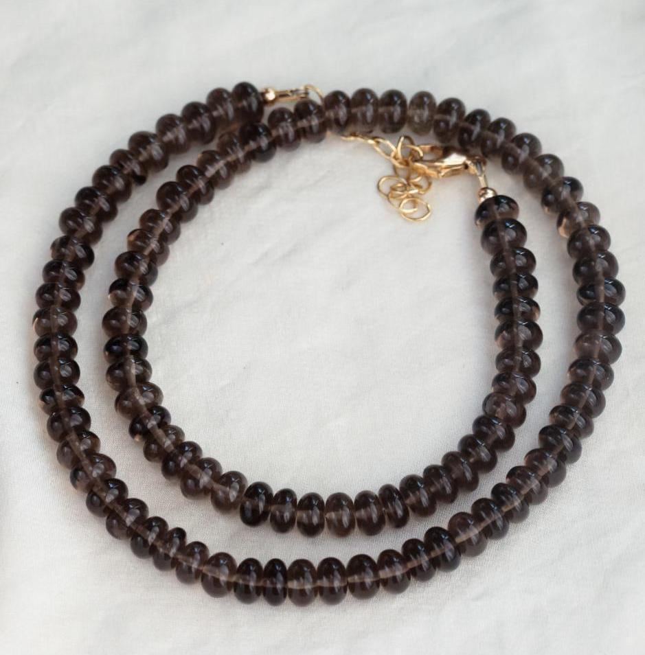 Smoky Quartz Rondel Necklace