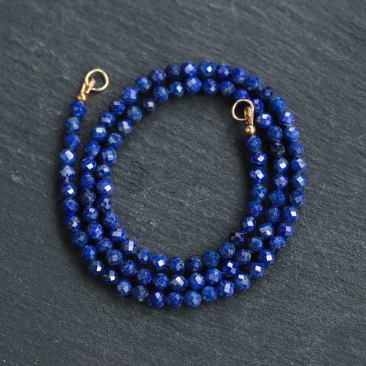 Dainty Lapis lazuli necklace | gold and lapis lazuli | beaded lapis choker necklace [ENLP1097], Beaded | Lapis Lazuli jewelry #0064