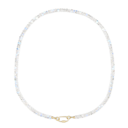 14K Rainbow Moonstone Carabiner