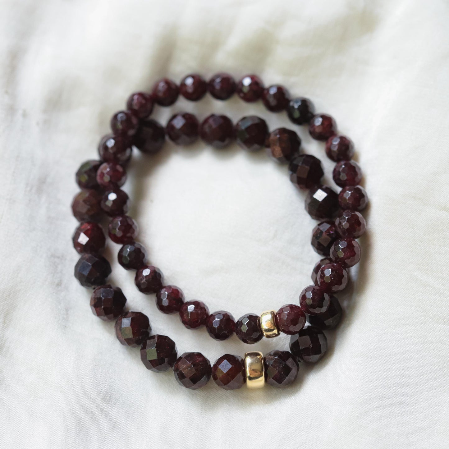 FACETED garnet 6mm or 8mm | [EBGM1038] Dark Red Garnet Bracelet - January Birthday Gift, faceted garnet bracelet *BF