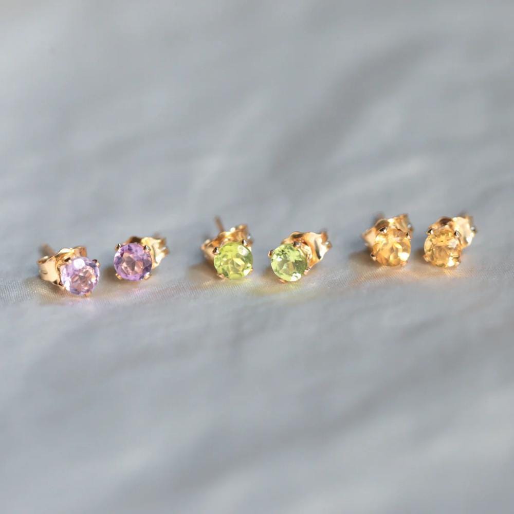 Citrine studs - 14K