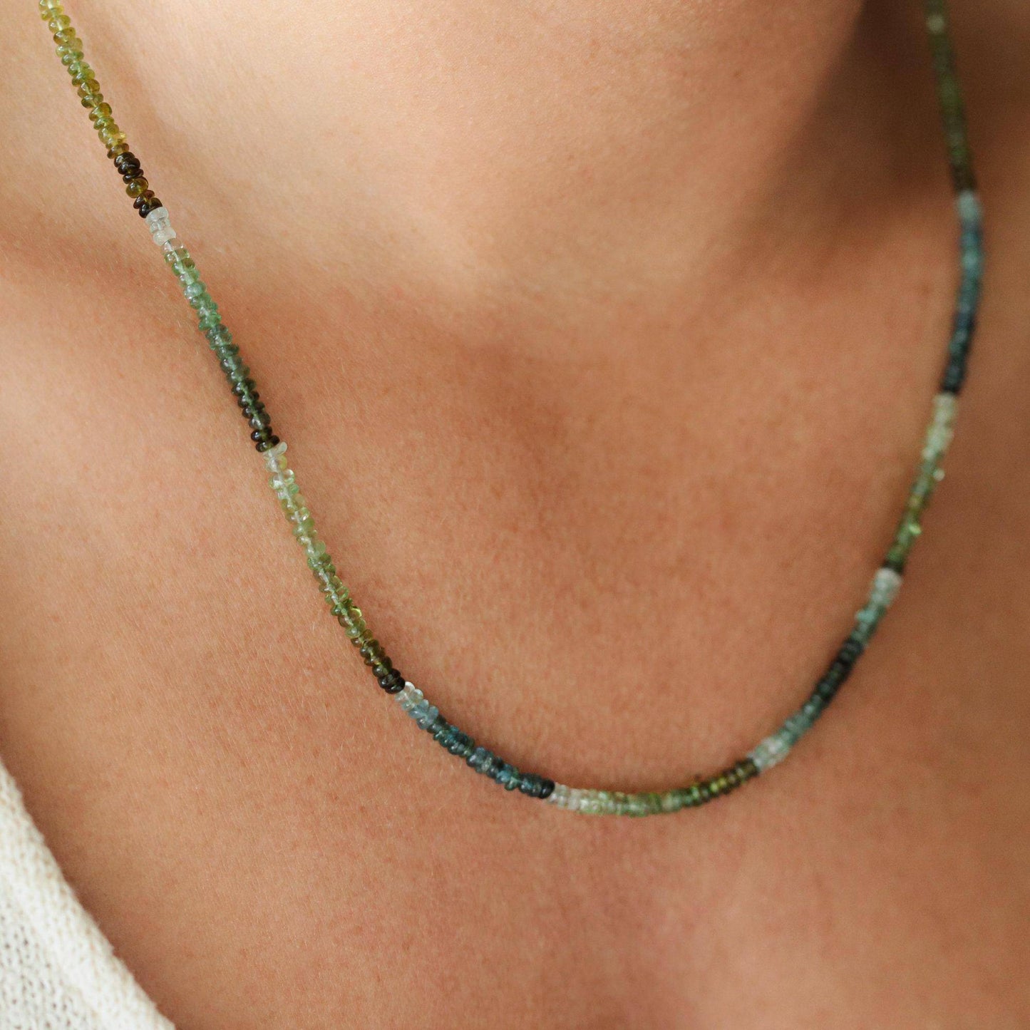 Blue & Green Tourmaline Necklace - 14K