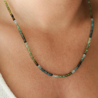 Blue & Green Tourmaline Necklace - 14K