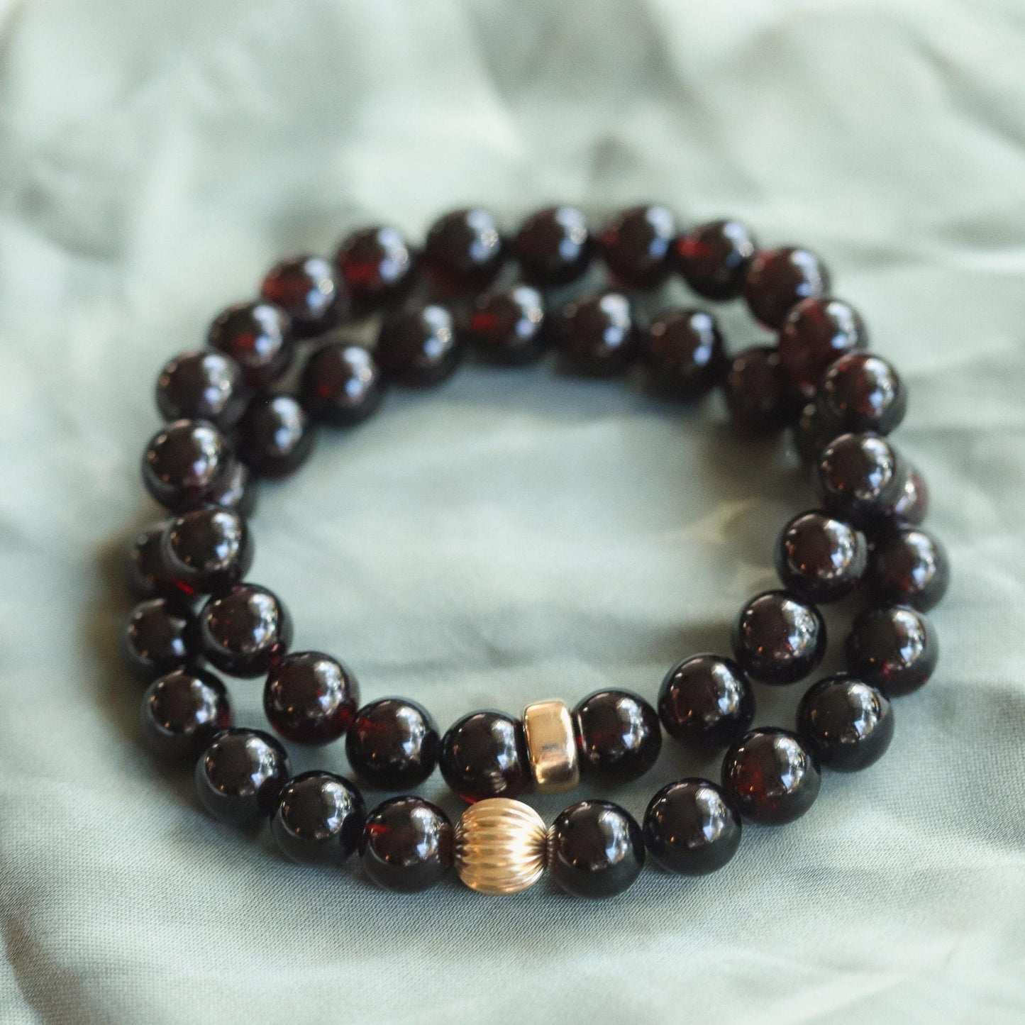 14K GOLD Garnet Bracelet 8mm - January Birthday Gift, Garnet 8mm bracelet [EBGM1576] Natural AAA Garnet Jewelry, Red Jewelry, Garnet