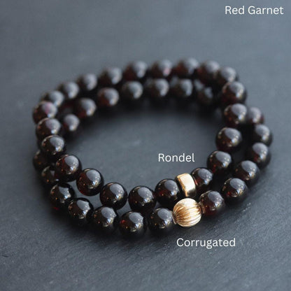 14K GOLD Garnet Bracelet 8mm - January Birthday Gift, Garnet 8mm bracelet [EBGM1576] Natural AAA Garnet Jewelry, Red Jewelry, Garnet