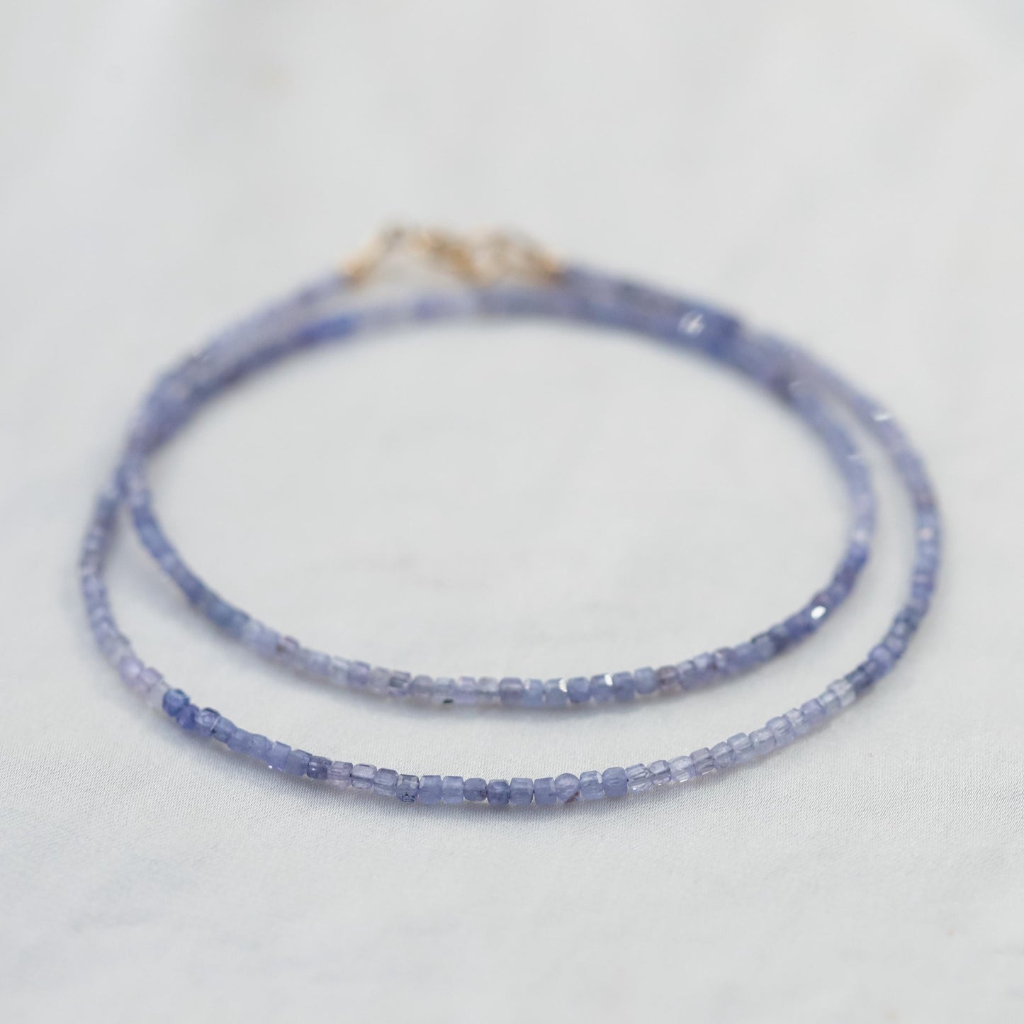 Tanzanite Cube Necklace - 14K