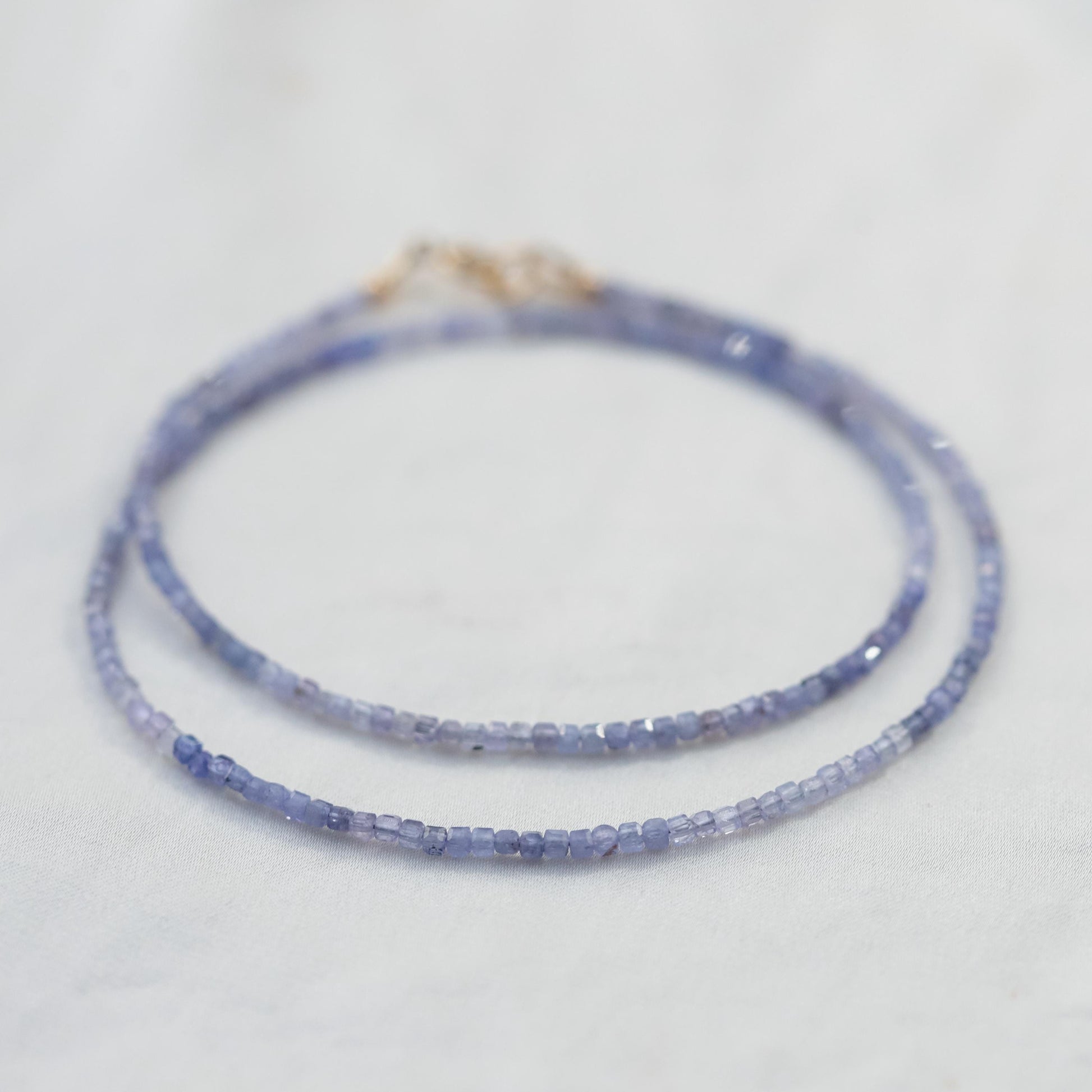 Tanzanite Cube Necklace - 14K