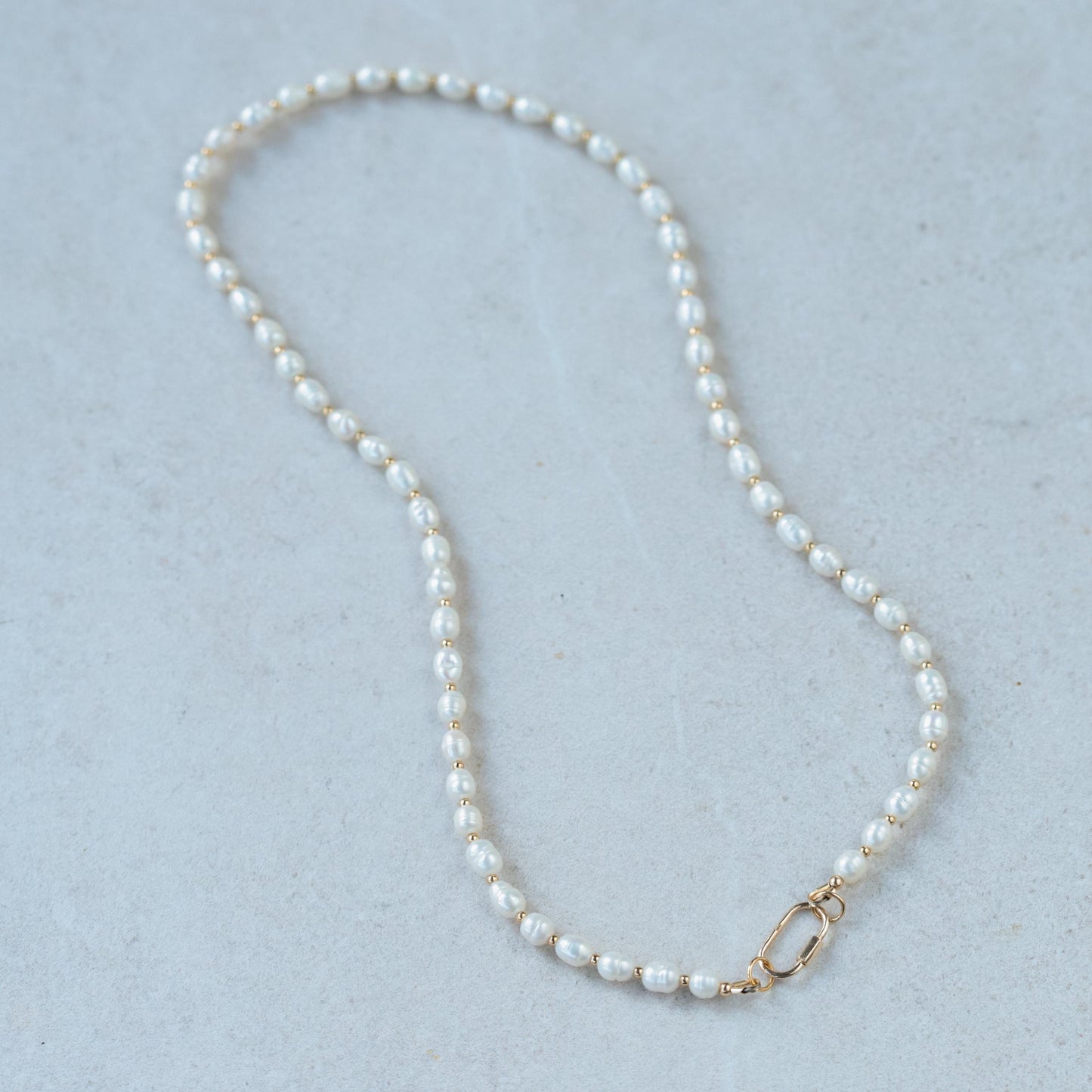 14K SOLID GOLD Freshwater Pearl necklace | Pearl necklace 14K gold | [ENFM1133] Boho freshwater pearl necklace | pearl necklace gold