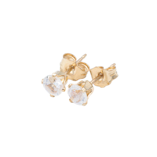 Rainbow moonstone studs - 14K
