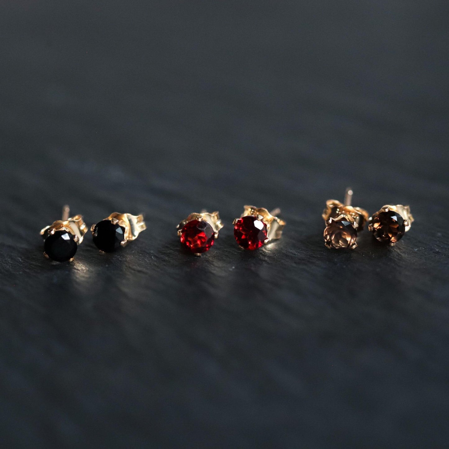 Smoky Quartz Stud Earring