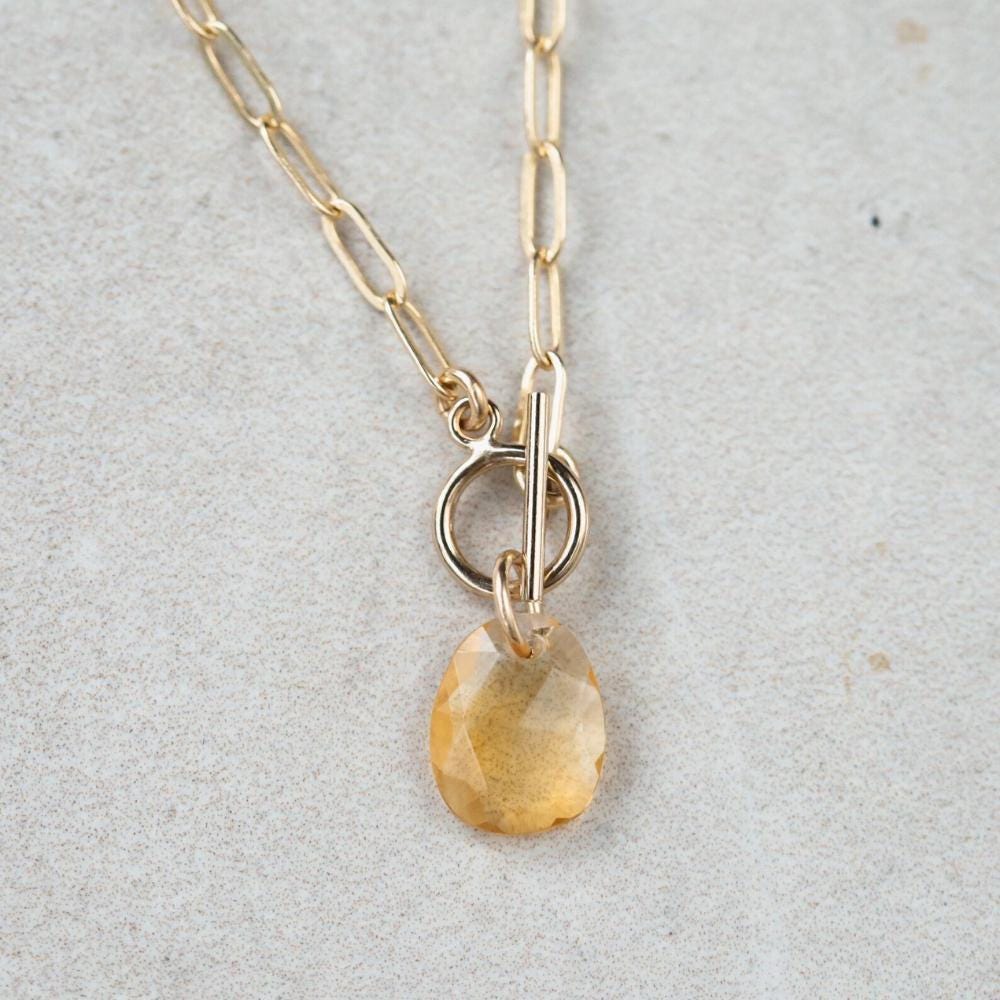 Citrine 14K gold filled necklace | Citrine necklace | gold Citrine necklace, [ENGM1593] Citrine Jewelry, Citrine, genuine citrine *BSS