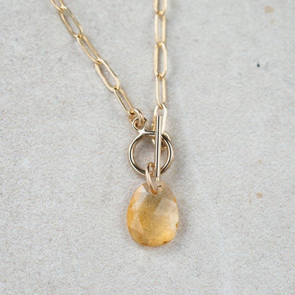 Citrine 14K gold filled necklace | Citrine necklace | gold Citrine necklace, [ENGM1593] Citrine Jewelry, Citrine, genuine citrine *BSS