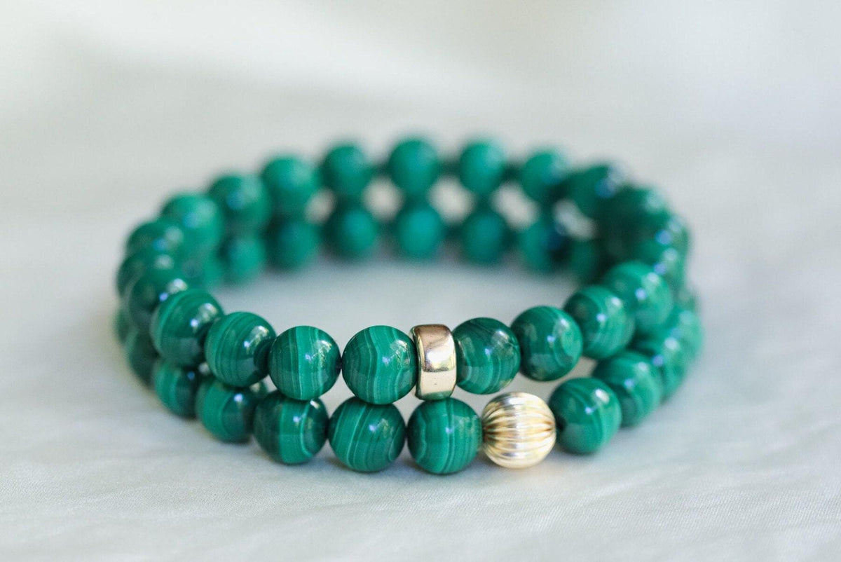 Malachite Bracelet 8mm - 14K