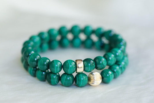 Malachite Bracelet 8mm - 14K