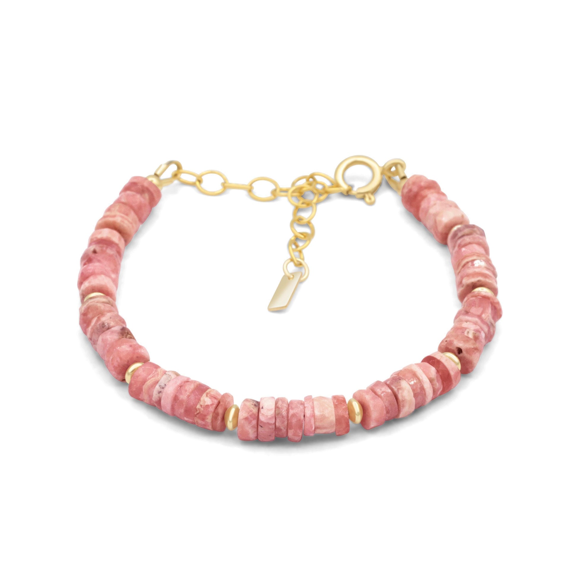 Unique heishi Rhodochrosite | Women's Rhodochrosite, [EBRP1647] Rhodochrosite Beaded Bracelet Women's genuine bracelet | Rhodochrosite