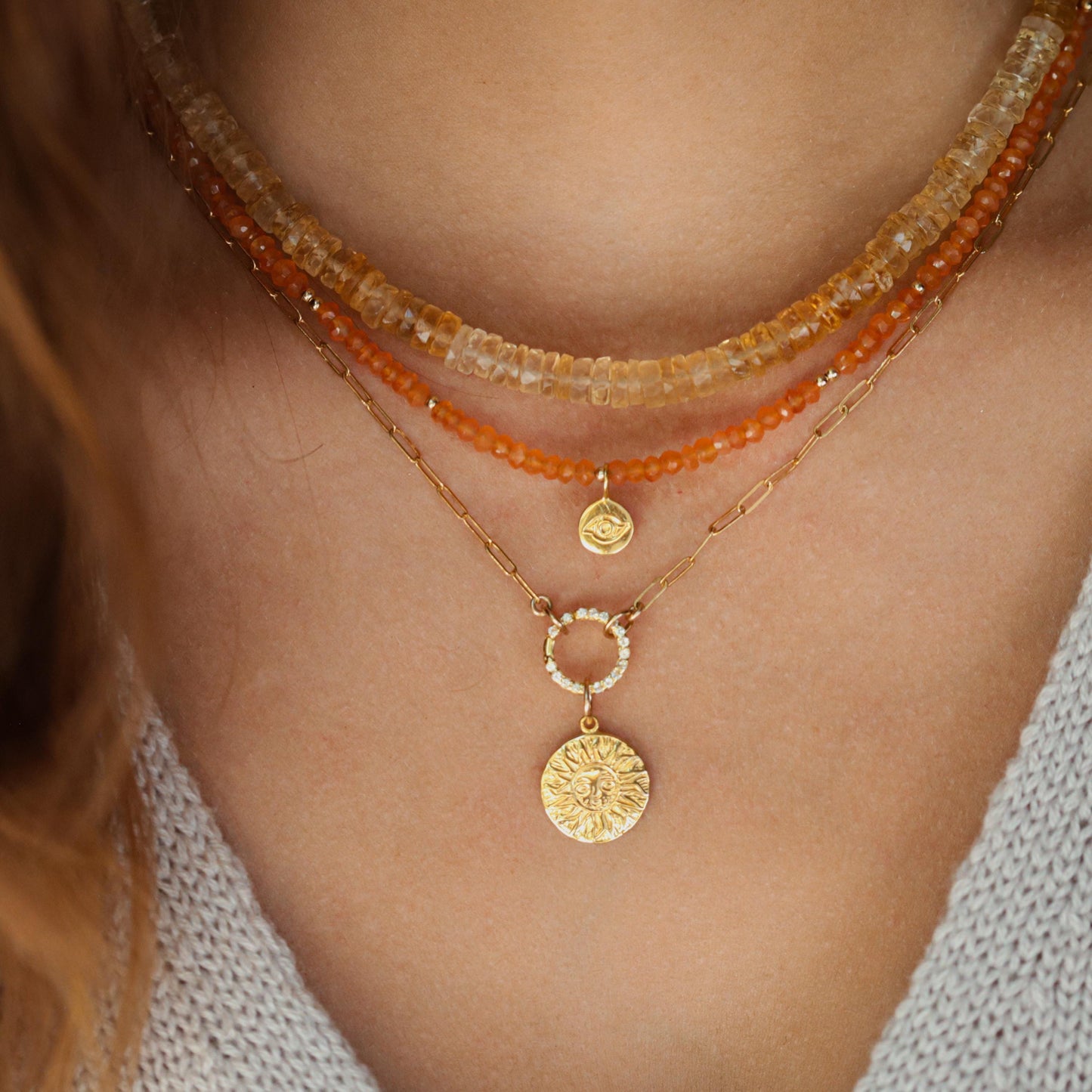 Carnelian Evil eye Necklace