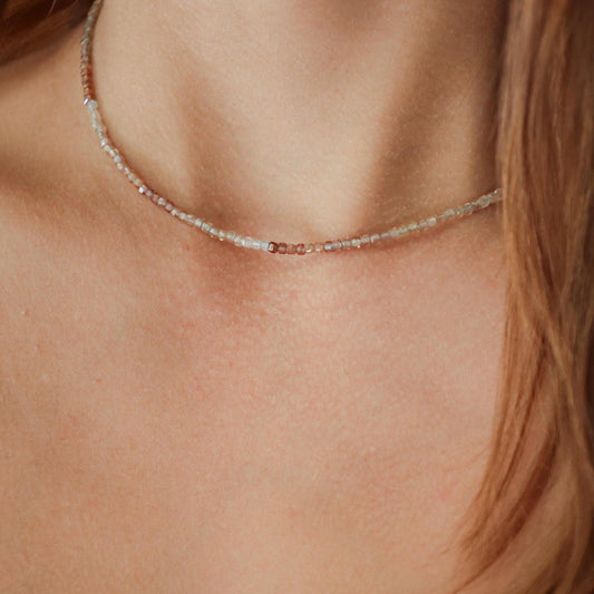 Natural zircon necklace | AAA+ zircon necklace | [ENZP1448_GF_C] beaded zircon jewelry | natural zircon beaded necklace for women W