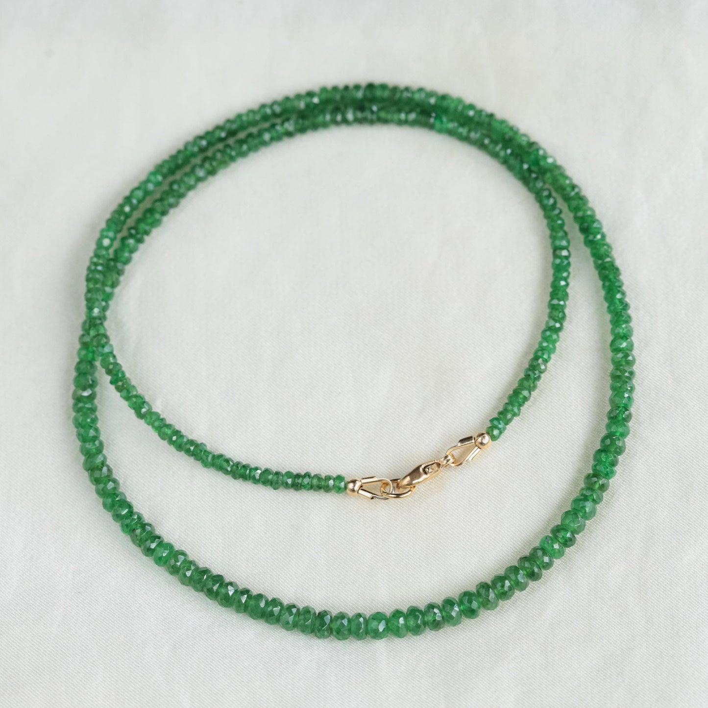 Tsavorite Necklace - 14K