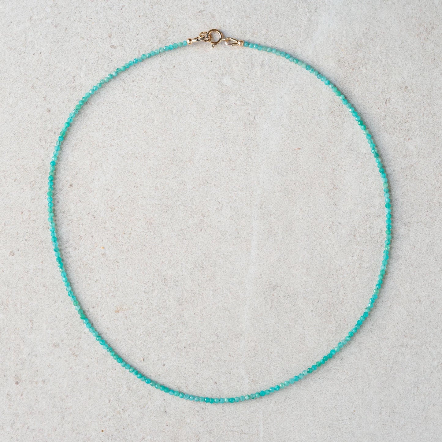 Delicate Amazonite Necklace,[ENAM1579_DIP] 2mm Faceted Gemstone Necklace, Sterling Silver or 14K Gold Filled