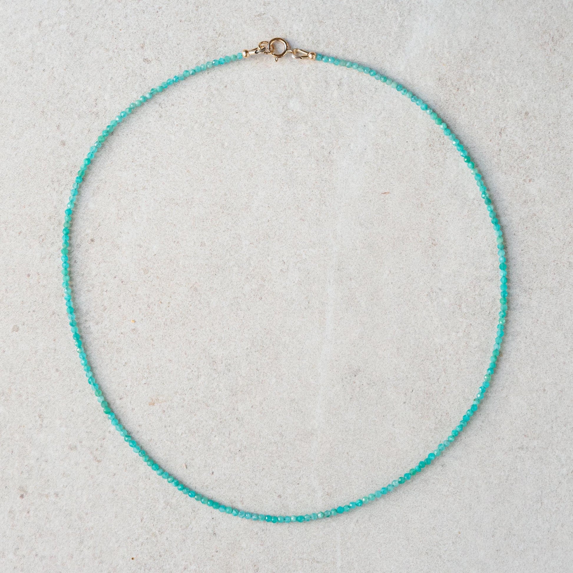 Delicate Amazonite Necklace,[ENAM1579_DIP] 2mm Faceted Gemstone Necklace, Sterling Silver or 14K Gold Filled