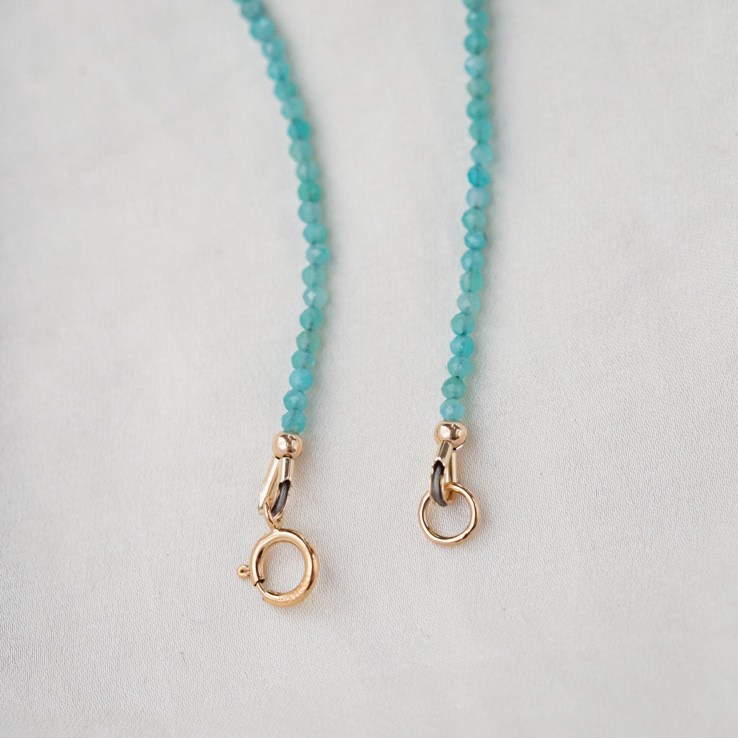 Delicate Amazonite Necklace,[ENAM1579_DIP] 2mm Faceted Gemstone Necklace, Sterling Silver or 14K Gold Filled