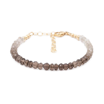Smoky Quartz Bracelet | Dainty smoky quartz bracelet | Grounding Root Chakra [EBSP1045] | Dainty smoky quartz bracelet | smoky quartz
