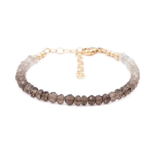 Smoky Quartz Bracelet | Dainty smoky quartz bracelet | Grounding Root Chakra [EBSP1045] | Dainty smoky quartz bracelet | smoky quartz