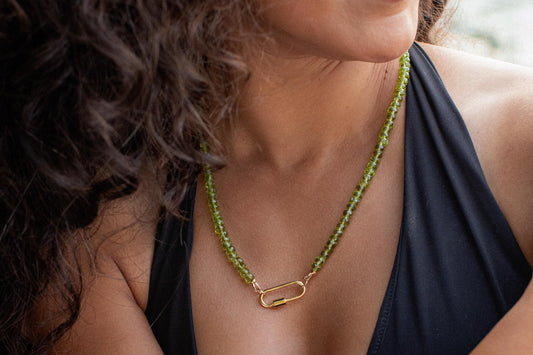 Peridot Carabiner Necklace