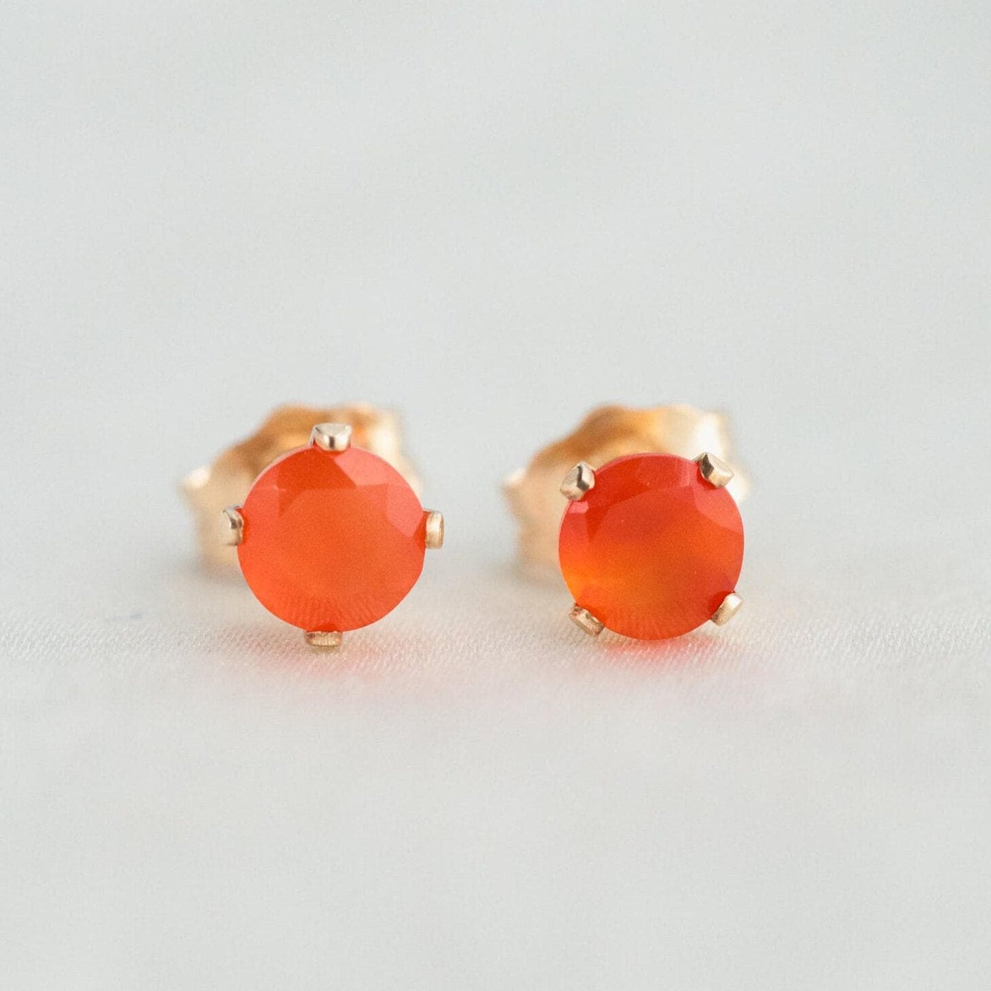 14K GOLD carnelian earring, gemstone stud carnelian earrings [EECP1241], gold gemstone studs, carnelian earrings, carnelian