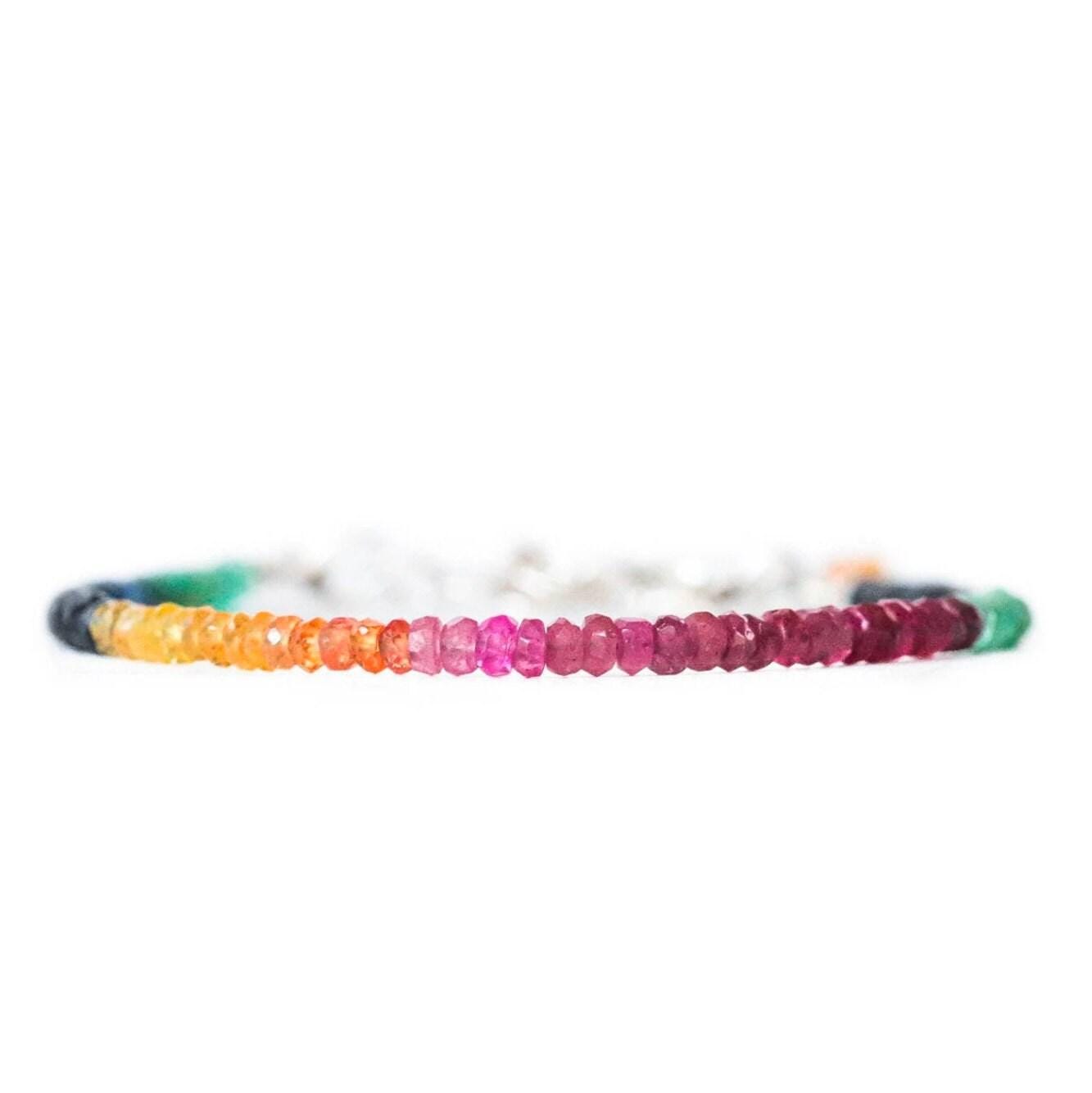 Multi-Sapphire Rainbow Bracelet