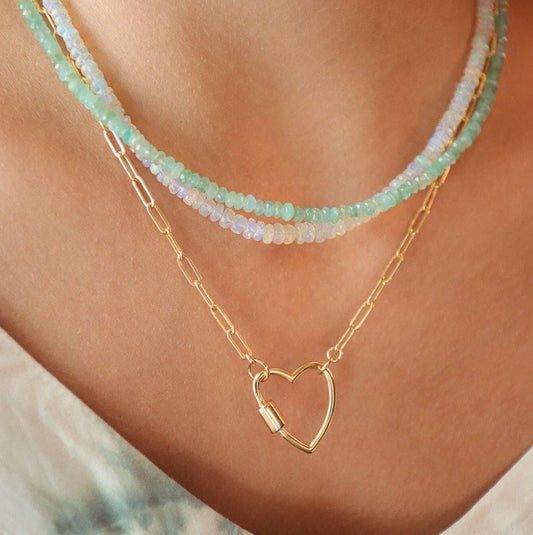 Faceted Opal Necklace - 14K Gold Filled