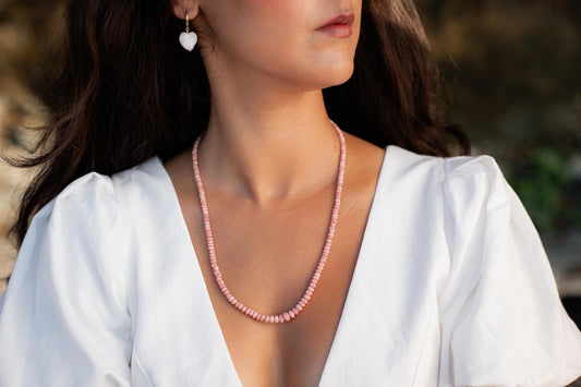 AAAA+ Rhodochrosite Beaded Necklace, Rhodochrosite necklace | [ENRP1542_LE] Rhodochrosite Necklace | Rhodochrosite Necklace | Rhodochrosite