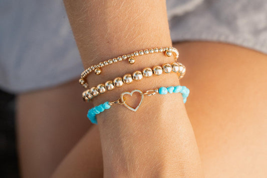 Sleeping Beauty Turquoise Heart Bracelet