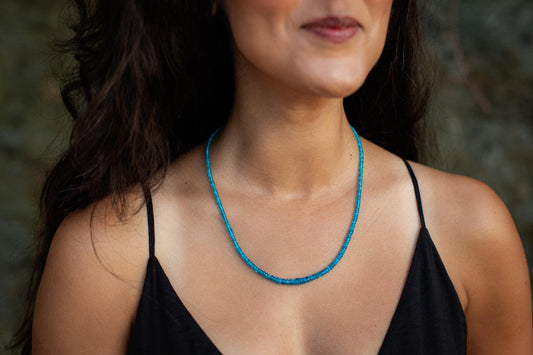 Neon Apatite Rondel Necklace