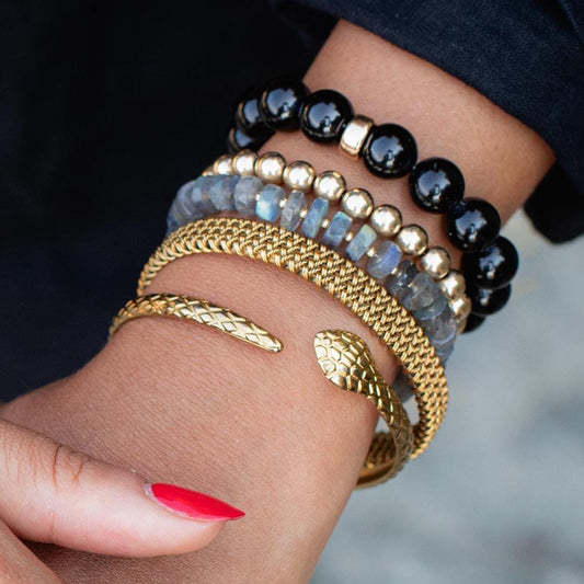 Faceted labradorite bracelet