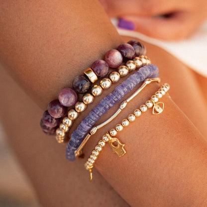 Tanzanite Stretch Bracelet, beaded tanzanite bracelet, genuine tanzanite bracelet, Natural tanzanite bracelet, Tanzanite