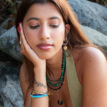 STACK OF 4 | Black Spinel Necklace | 2mm black spinel choker | [ENBP1245] gold filled black necklace | black spinel 2mm | black gemstone