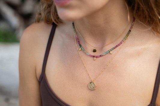 Greek Style Necklace – Pendant & Dainty Figaro Chain