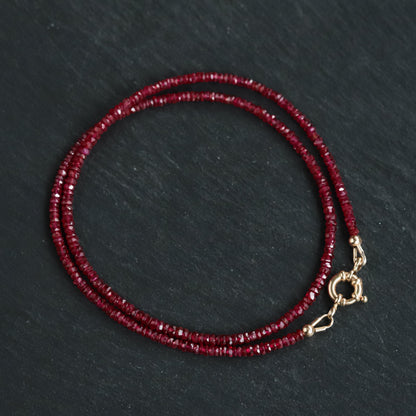 Longido Ruby Necklace - Sailors Clasp 14K