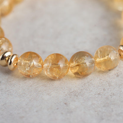 Natural CITRINE bead bracelet, UNHEATED Gemstone, citrine bracelet [EBCM1873] | No Treatment Citrine Bracelet, 10mm Bracelet #0013