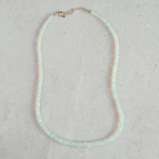 Ethiopian Opal Smooth Necklace - 14K