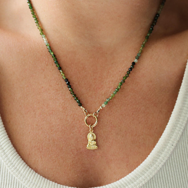 Green Tourmaline Carabiner Necklace